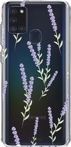 Casetastic Samsung Galaxy A21s (2020) Hoesje - Softcover Hoesje met Design - Wonders of Lavender Print