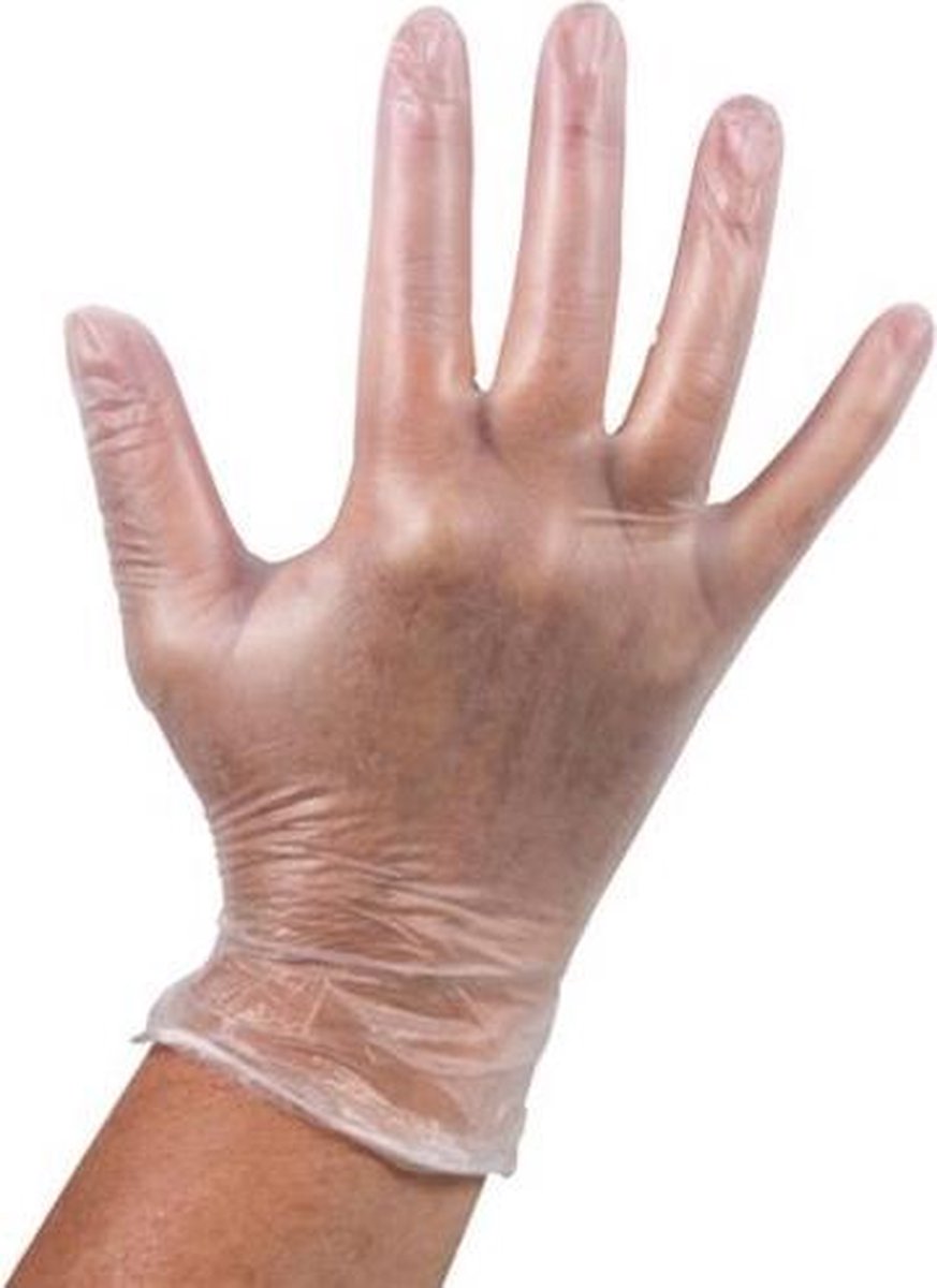 Goedkoopste Wegwerp handschoenen Vinyl handschoenen transp Poedervrij maat L doos 200 stuks