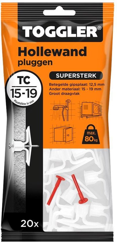 Toggler Hollewandplug TC 16-19 mm - 20 Stuks | bol.com