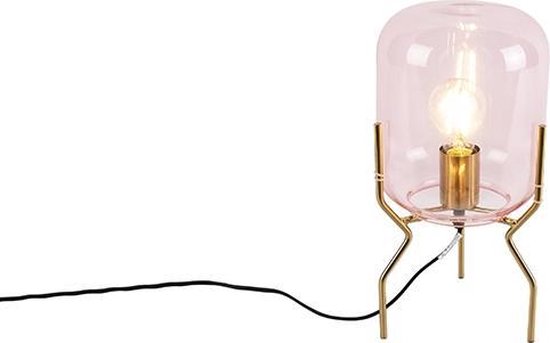 QAZQA bliss - Art Deco Tafellamp - 1 lichts - H 35.1 cm - Roze - Woonkamer | Slaapkamer | Keuken