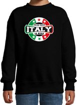 Have fear Italy is here / Italie supporter sweater zwart voor kids 7-8 jaar (122/128)