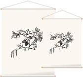 Els zwart-wit (Leaf of Alder) - Foto op Textielposter - 120 x 160 cm