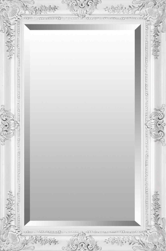 Ver weg Evaluatie periode Spiegel Barok Wit 60x90 cm – Pablo – brocante spiegel wit – Witte Spiegel  –... | bol.com