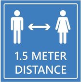 Asfaltsticker advies 1.5 meter distance - blauw