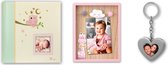 Zep fotopakket - Baby - Fotoalbum - Voor 30 foto's - Fotolijst - 10 x 15 cm - Met sleutelhanger - Roze