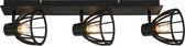 QAZQA fotu - Industriele Plafondlamp - 3 lichts - L 78 cm - Zwart - Industrieel -  Woonkamer | Slaapkamer | Keuken