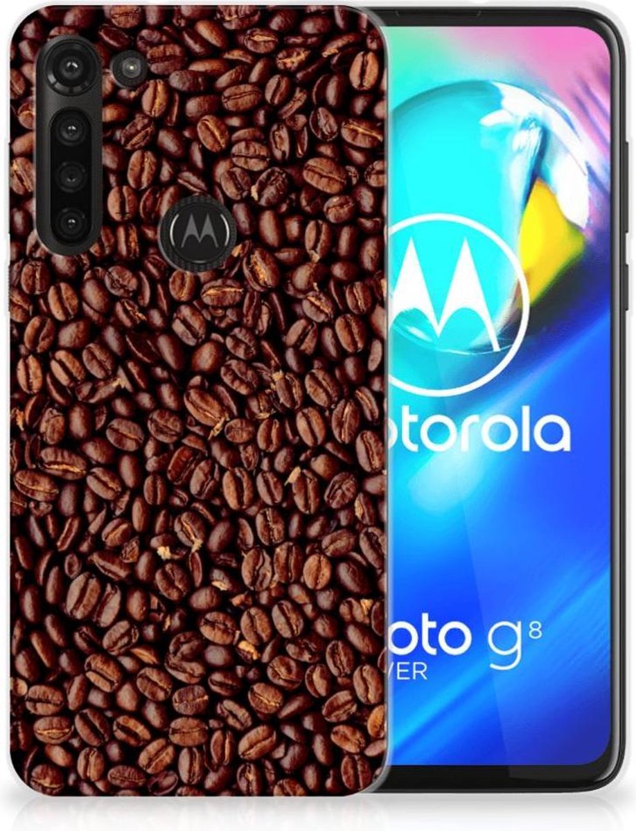 Motorola Moto G8 Power Siliconen Case Koffiebonen