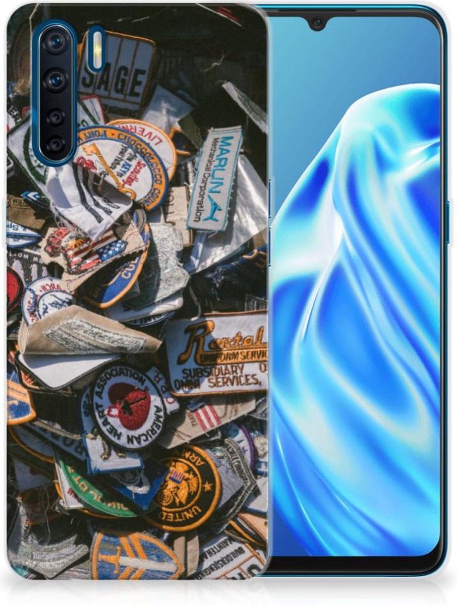 OPPO A91 Siliconen Hoesje met foto Badges