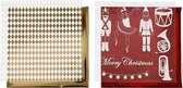 Deco folie en transfer vel. notenkraker. kerstman en ballerina. 15x15 cm. goud. rood. wit. 4 vel/ 1 doos