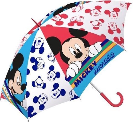 Disney Kinderparaplu Mickey 45 Cm Polyester Rood/wit/blauw