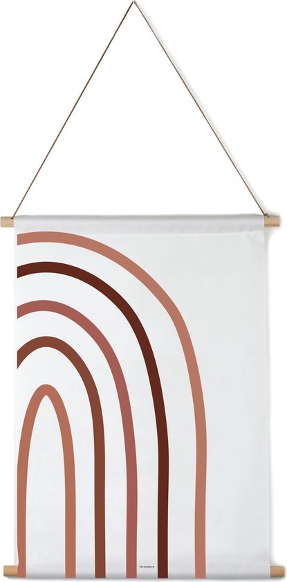 Villa Madelief Interieurbanner regenboog fragment - Textielposter - 90x120cm - Wandkleed - Wandtapijt - Wanddecoratie voor thuis - Makkelijk op te hangen - Poster met houten hangers