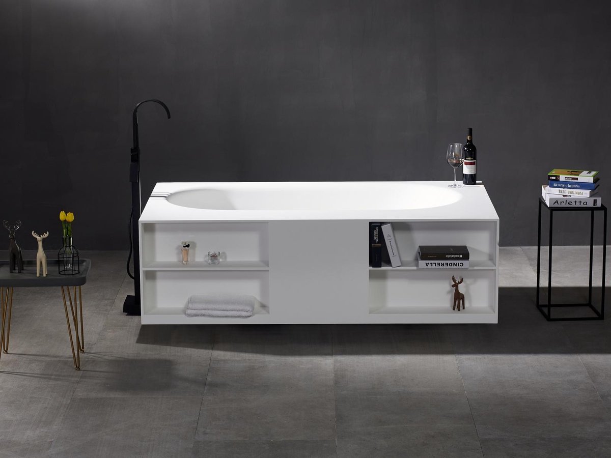 Mawialux vrijstaand bad - 180x100cm - Solid surface - Mat-wit