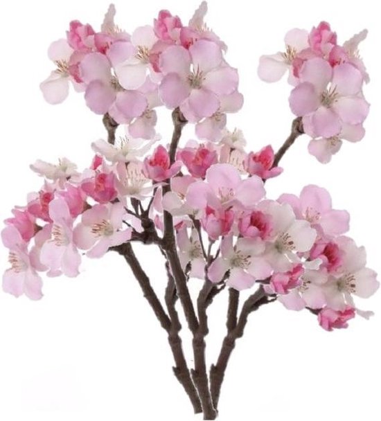 4x stuks roze kunstbloemen appelbloesem takken van 36 cm