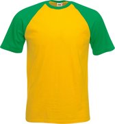 Shortsleeve Baseball T-shirt (Geel / Groen) XL