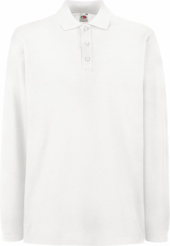 Fruit Of The Loom Heren Premium Poloshirt Met Lange Mouwen (Wit)