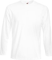Fruit Of The Loom Heren Super Premium T-shirt met lange mouwen en ronde hals (Wit)