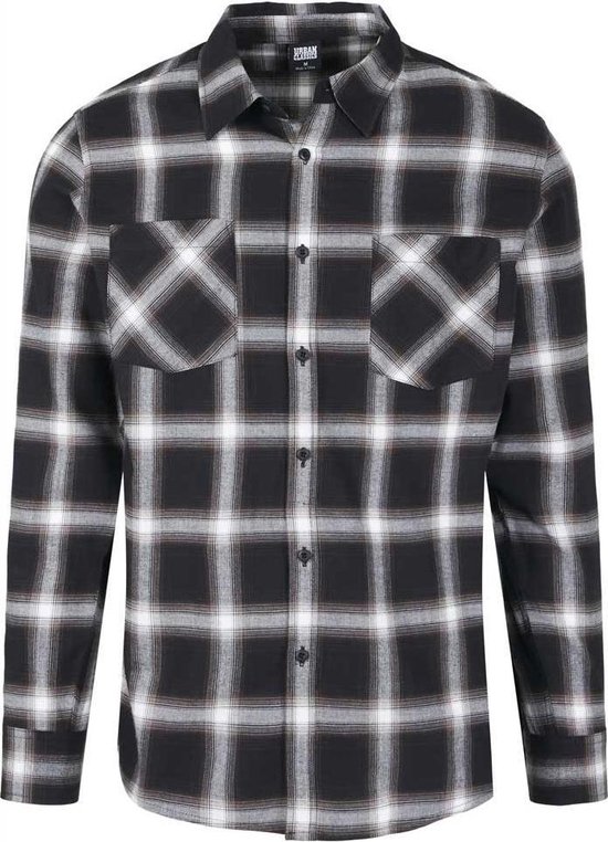 Urban Classics - Checked Flanell Overhemd - 2XL - Zwart/Wit