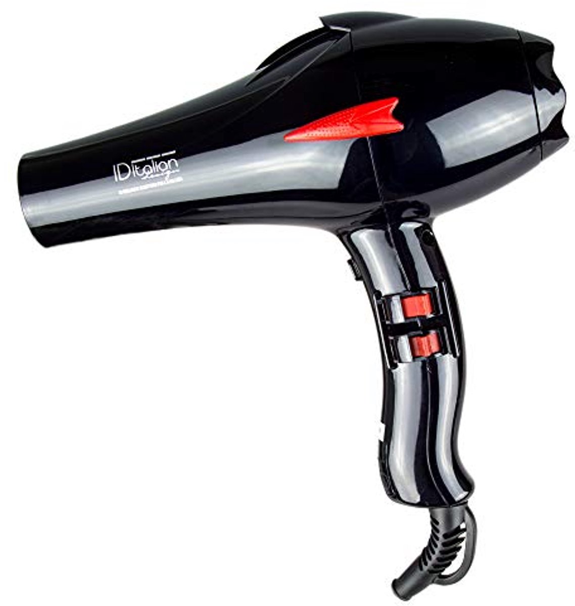 Föhn - IDitalian - Professionele Ionische fohn / haardroger - 2300W - Koude lucht - 3x warmte modus - 2 snelheden - 2 mondstukken - Superstille AC-motor - Hitte bescherming - Ophang haak - Ionische technologie -