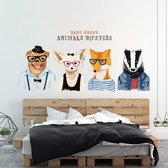 Muursticker Hipsters | Wanddecoratie | Muurdecoratie | Slaapkamer | Kinderkamer | Babykamer| Jongen | Meisje | Decoratie Sticker