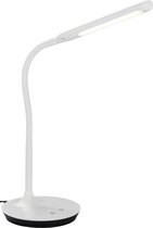 LED Bureaulamp - Trion Polina - 5W - Aanpasbare Kleur - Dimbaar - Rond - Mat Wit - Kunststof - BES LED