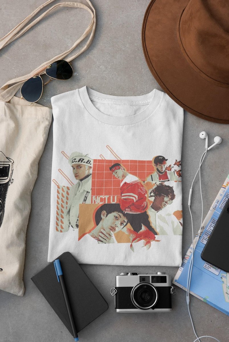 NCT Neo Culture Technology Vintage Retro Style Shirt | Art Kpop Korean Oppa Merchandise Album | Wit Shirt Maat XL - Shennit