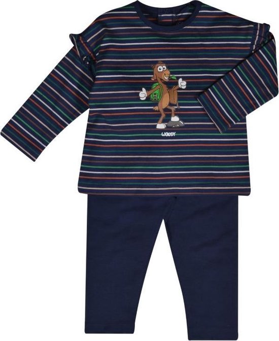 Woody pyjama meisjes - geit - streep - 202-3-PLG-S/987