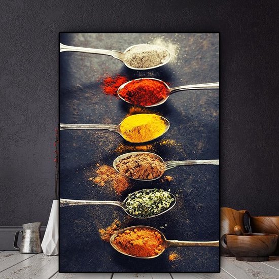 Canvas Experts met Gekleurde Kruiden/Groenten leuk voor in de keuken maat 55x75CM... | bol.com