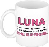 Luna The woman, The myth the supergirl cadeau koffie mok / thee beker 300 ml