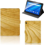 Stand Case Lenovo Tab E10 Hoesje met Magneetsluiting Licht Hout