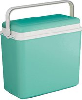 Koelbox turquoise groen 24 liter 39 x 24 x 40 cm - Koelboxen voor onderweg voor op de camping of het strand