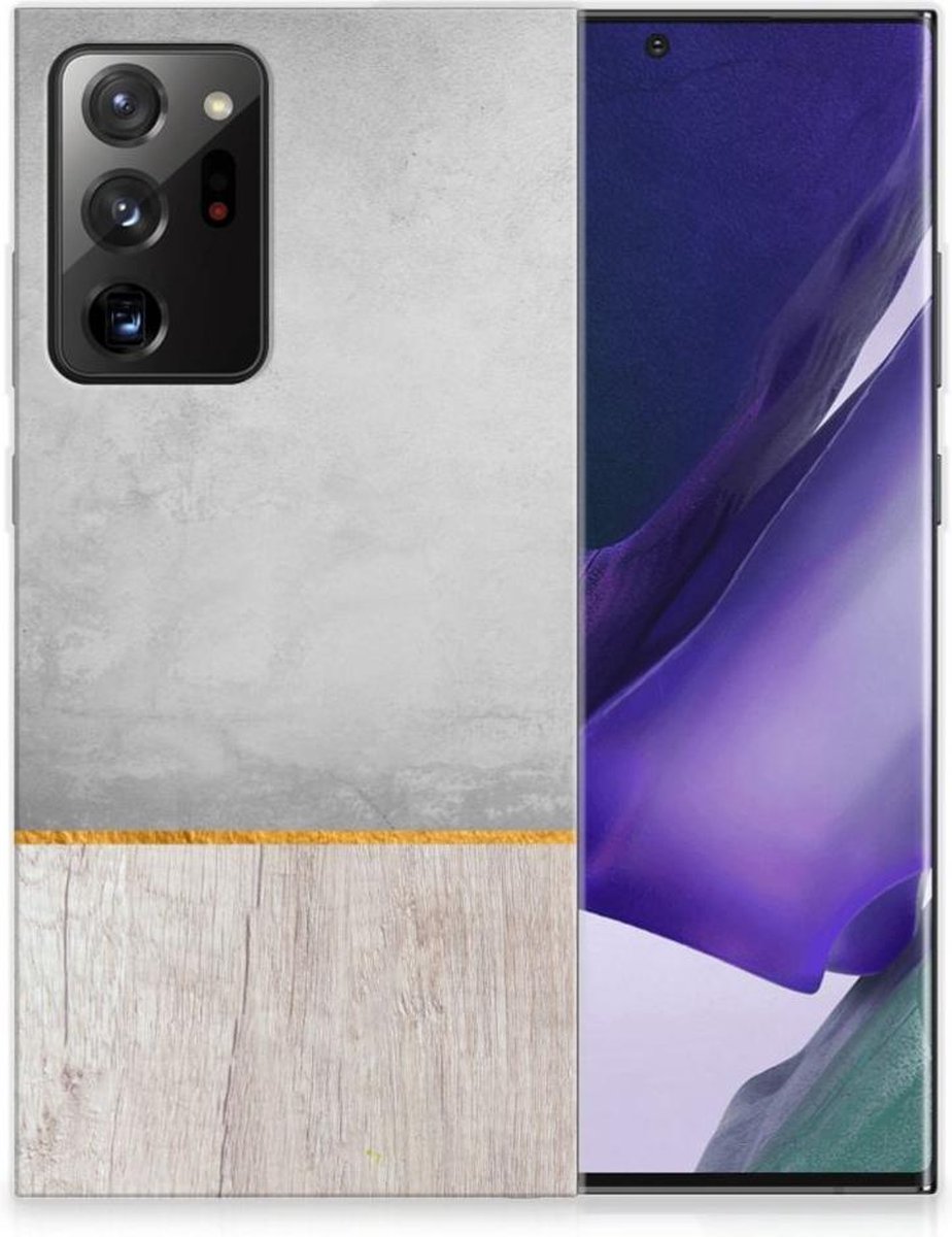Samsung Galaxy Note20 Ultra Bumper Hoesje Wood Concrete