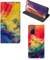 Stand Case Geschikt voor Samsung Galaxy Note20 Smart Cover Watercolor Dark