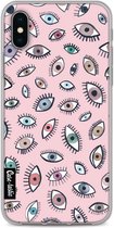 Casetastic Apple iPhone X / iPhone XS Hoesje - Softcover Hoesje met Design - Eyes Pink Print