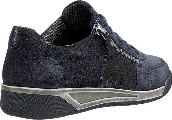 bol.com | Medicus Dames Donkerblauwe leren sneaker met rits - Maat 37.5