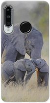 ADEL Siliconen Back Cover Softcase Hoesje Geschikt voor Huawei P30 Lite - Olifant Familie
