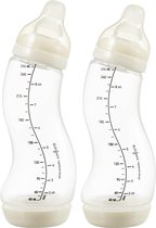 Difrax Babyfles 250 ml Natural - Anti-Colic - Crèmewit - Duopack