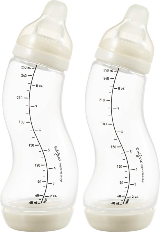 Product: Difrax Babyfles 250 ml Natural - Anti-Colic - CrÃ¨mewit - Duopack, van het merk Difrax