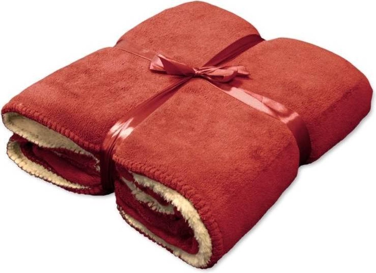 Unique Living Coby plaid 130x160cm redwood Rood