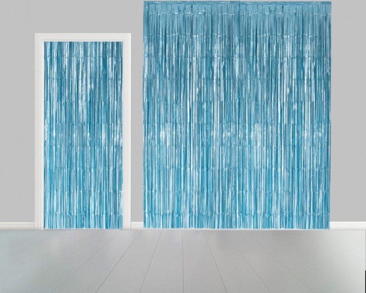 Brandvrije deurgordijn - folie - brandveilig - licht blauw