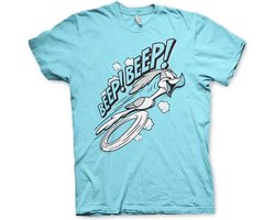 Looney Tunes Heren Tshirt -L- Road Runner BEEP BEEP Blauw