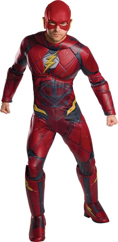 Rubie's Kostuum Flash Justice League Deluxe Heren Rood Maat M/l