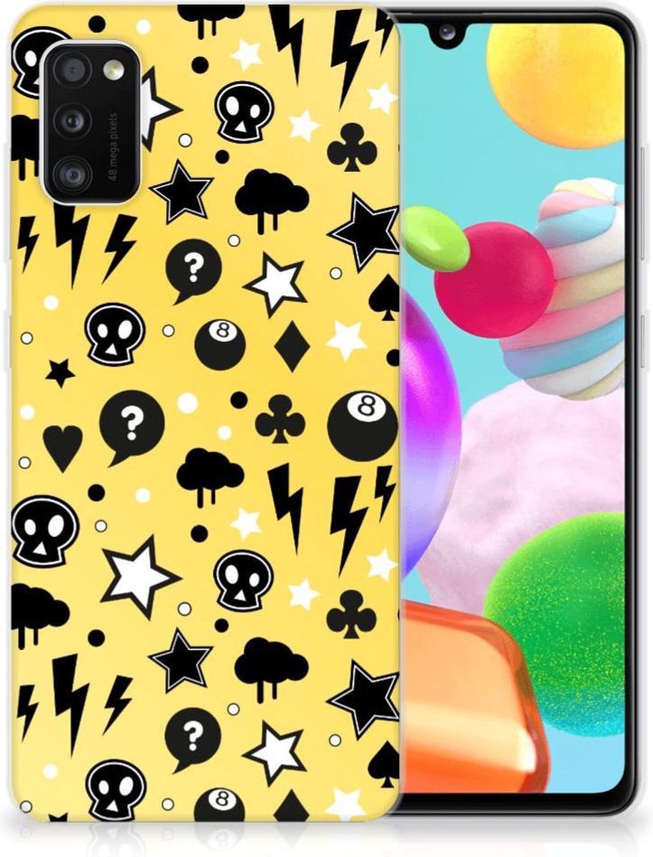 TPU Hoesje voor Silicone Back Case Samsung Galaxy A41 Punk Geel
