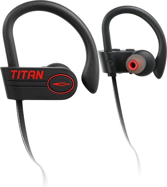 EarHackz® Titan - In-ear Sport Oordopjes - Waterdicht - Bluetooth oortjes voor Hardlopen, Fietsen en Fitness - Zwart