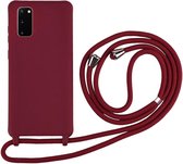 Samsung Galaxy S20 Hoesje Back Cover Flexibel TPU met Koord Rood