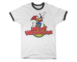 Woody Woodpecker Heren Tshirt -M- Classic Logo Wit