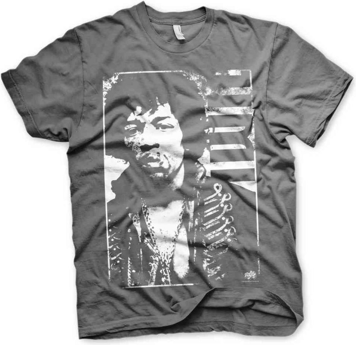 Jimi Hendrix Heren Tshirt -S- Distressed Grijs