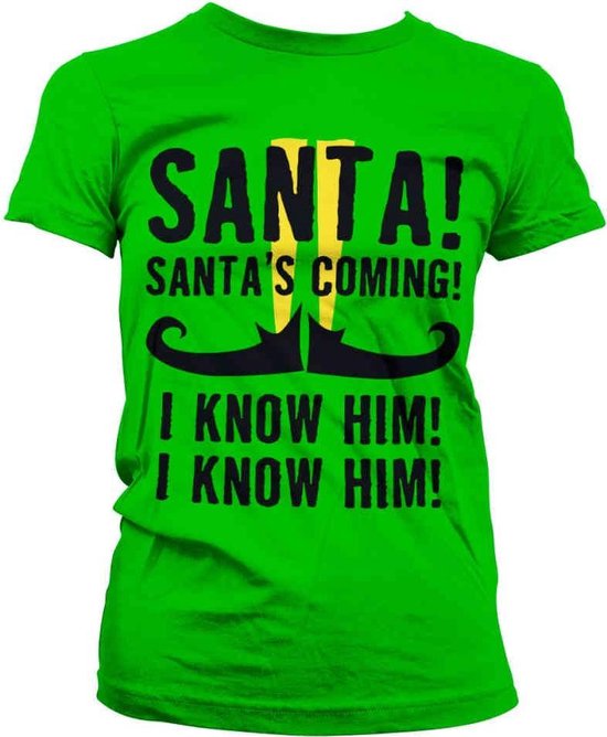 Elf Dames Tshirt -2XL- Santa's Coming Groen