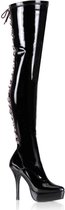 Pleaser Plateau overknee Laarzen -37 Shoes- INDULGE-3063 US 7 Zwart