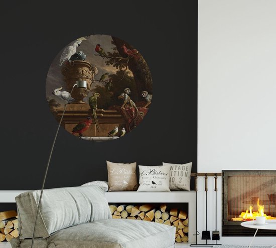 La ménagerie, Melchior d'Hondecoeter - Photo sur papier peint cercle - ⌀ 40 cm