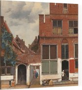 Het straatje, Johannes Vermeer - Foto op Canvas - 100 x 100 cm